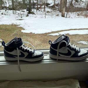 Nike Kids High-Top Sneakers - Blue and White